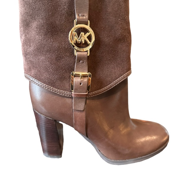 Michael Kors Chocolate Suede and Leather Ankle Boots - Picture 2 of 10
